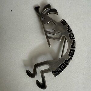 Vintage Silver Native American Kokopelli Brooch